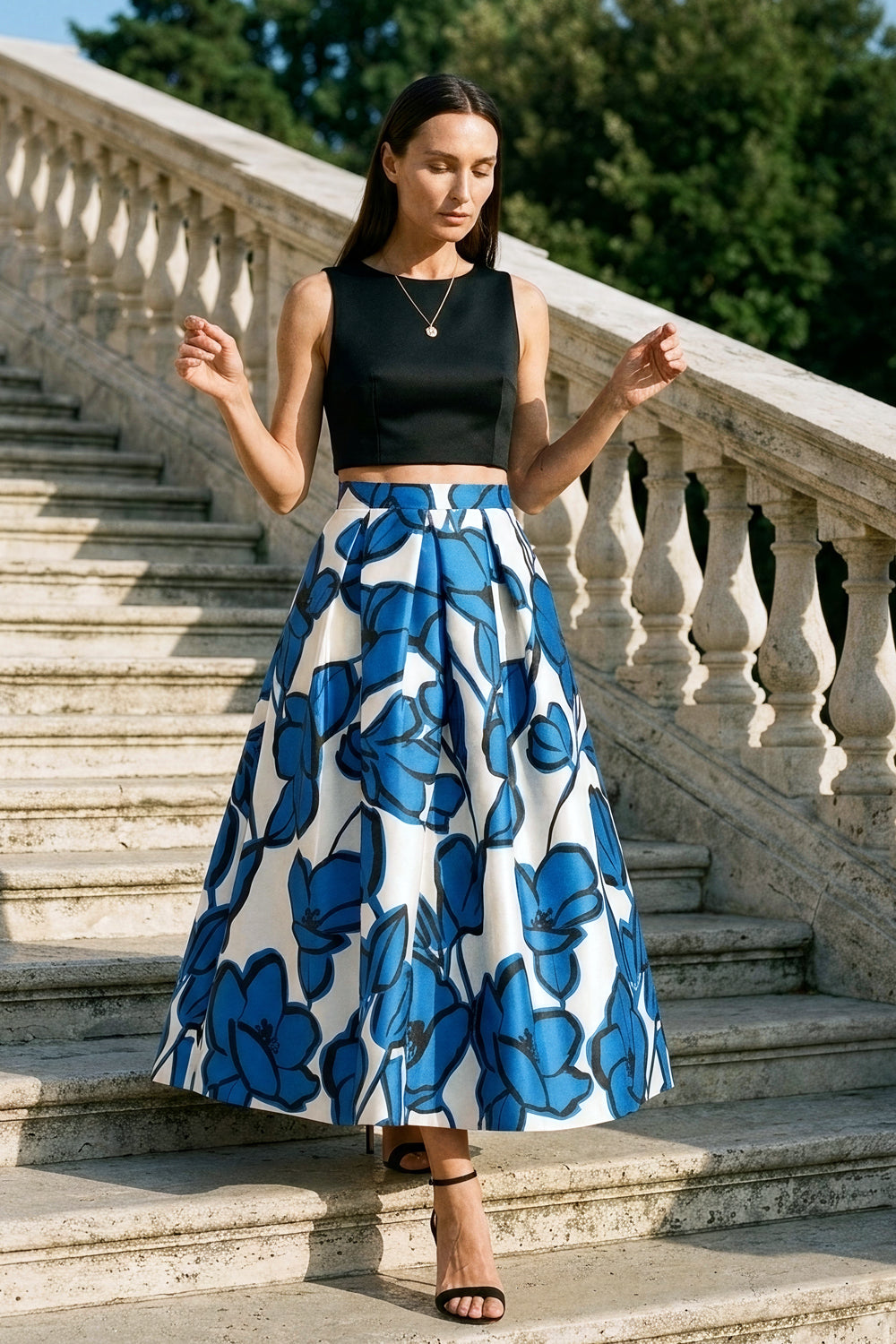 Luna K Paint Blue Skirt