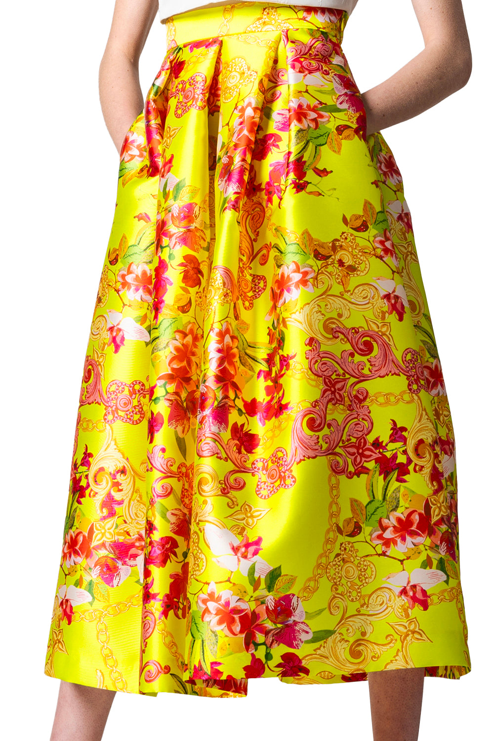 Jupe jaune à chaîne Mikado