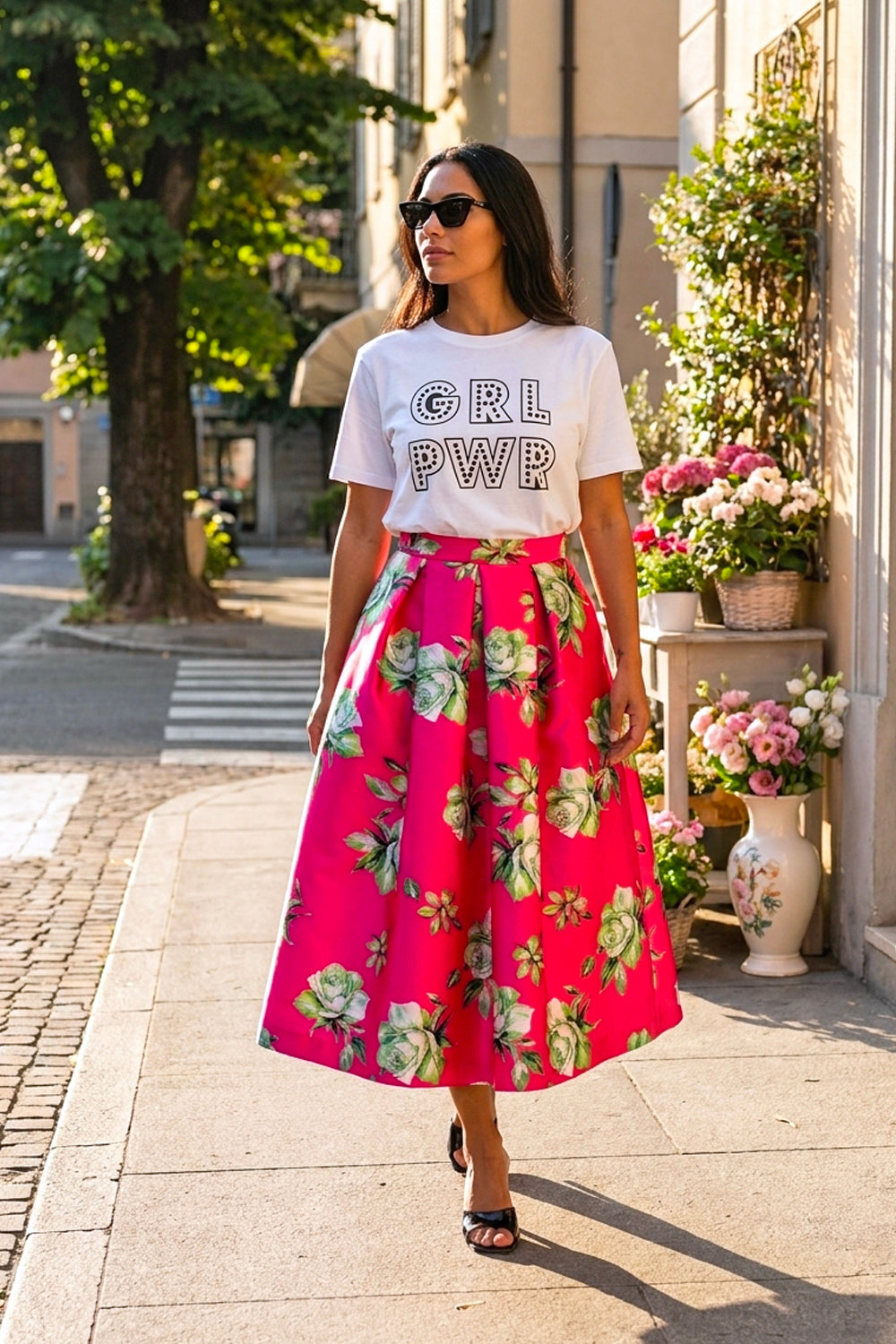 Gonna Mikado Fucsia - Roses