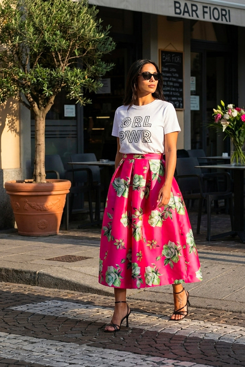 Gonna Mikado Fucsia - Roses
