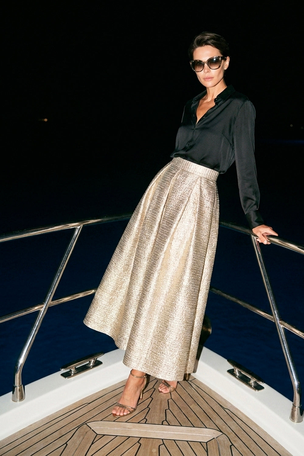 Champagne Bouclé Moon Skirt