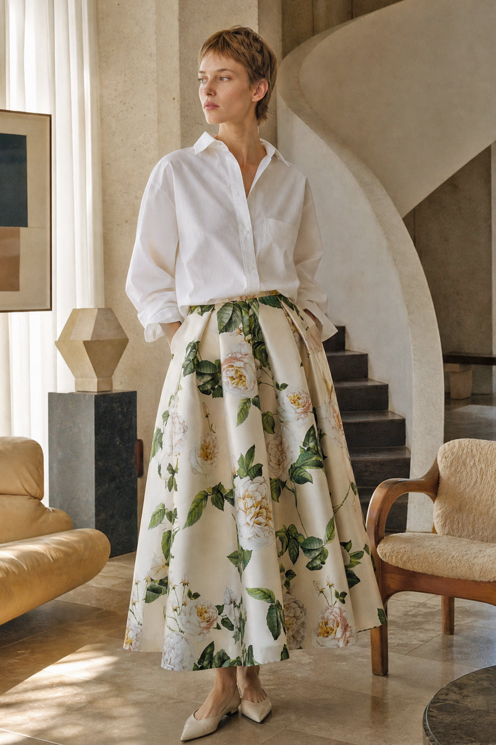 Gonna Luna K Roses Ivory