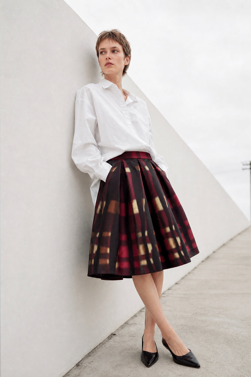 Gonna Luna Burgundy Tartan  Short